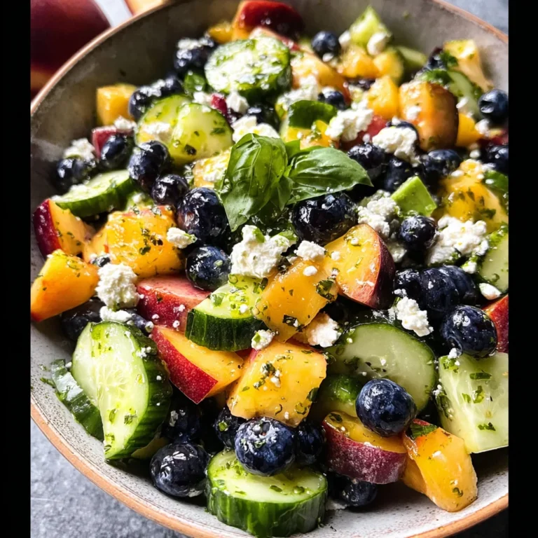 Blueberry Peach Feta Salad