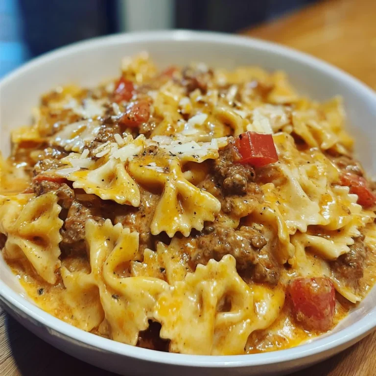 Bowtie Pasta With Creamy Velveeta Beef Sauce