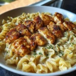 Cafeteria Noodles With Garlic Butter Chicken Bites