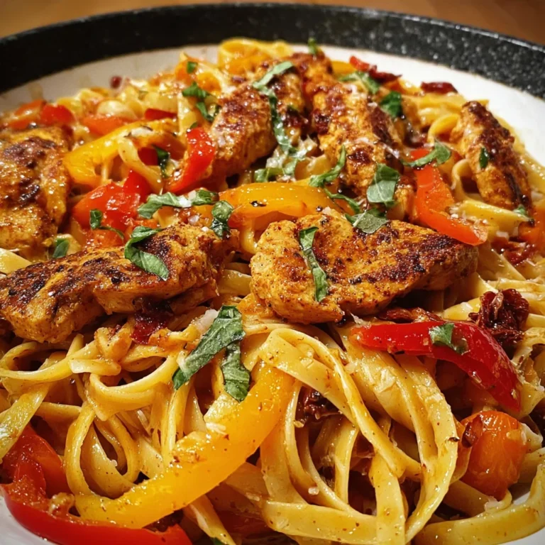 Creamy Cajun Chicken Linguine With Peppers