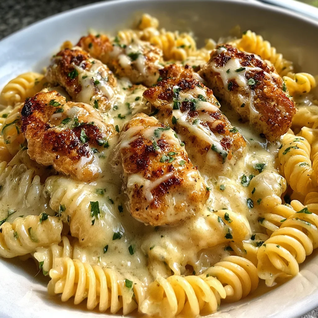 Creamy Garlic Butter Chicken And Rotini