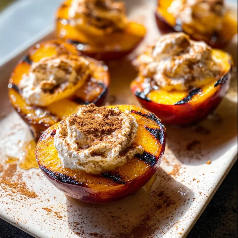 Grilled Peaches with Cinnamon Honey Ricotta
