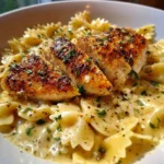 Lemon Garlic Butter Chicken With Creamy Parmesan Bowtie