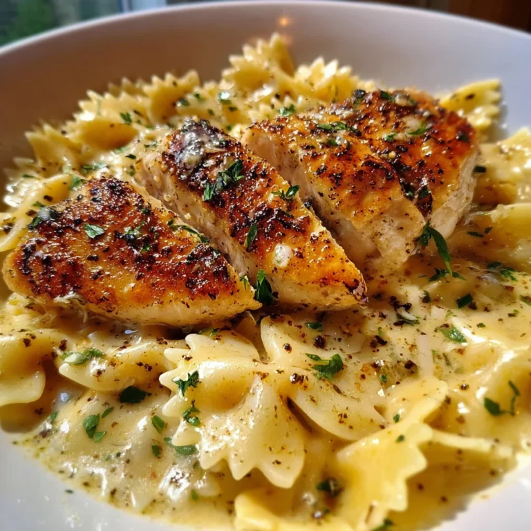 Lemon Garlic Butter Chicken With Creamy Parmesan Bowtie