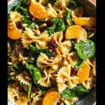 Mandarin Pasta Spinach Salad with Teriyaki Dressing