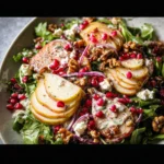 Pear Salad with Creamy Pomegranate Dressing
