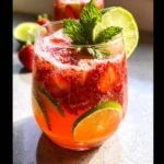 Strawberry Lime lemon juice Smash
