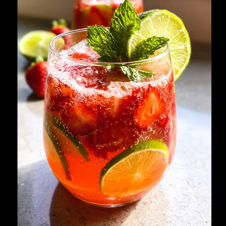 Strawberry Lime lemon juice Smash