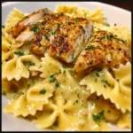 This Lemon Garlic Chicken With Creamy Bowtie Pasta Came Out