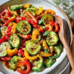 Viral TikTok Cucumber & Bell Pepper Salad
