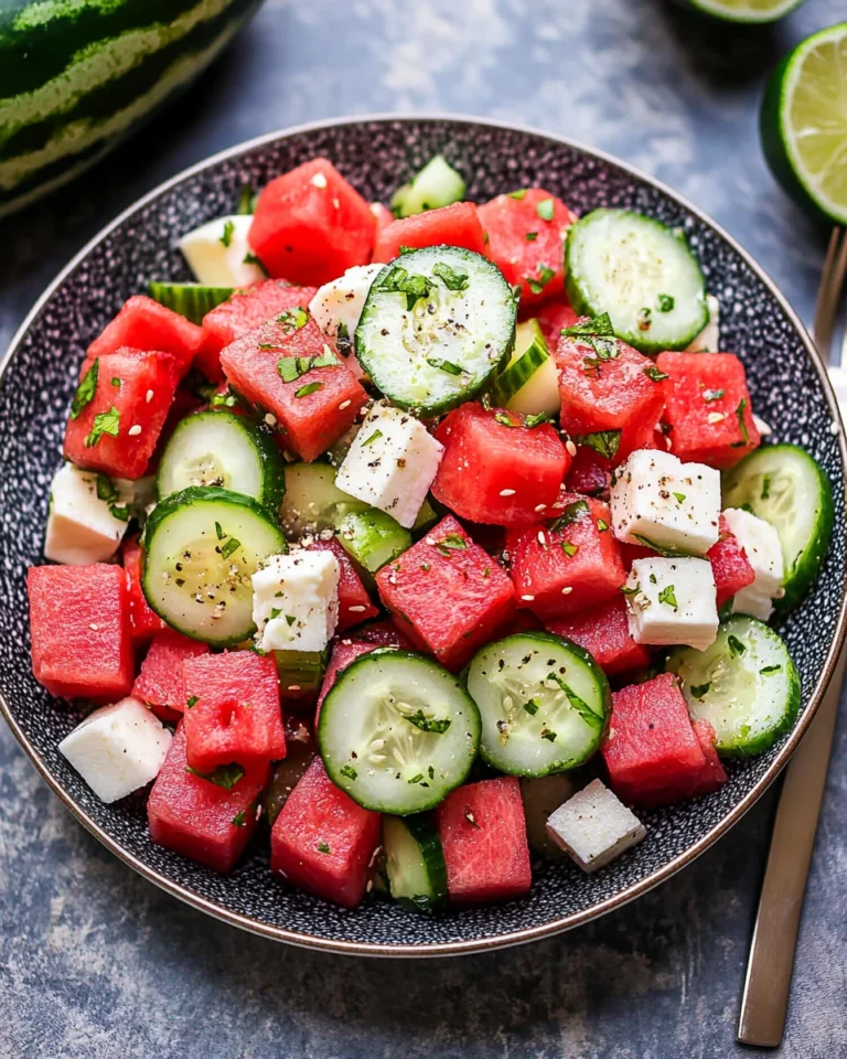 Watermelon Cucumber Salad Recipe