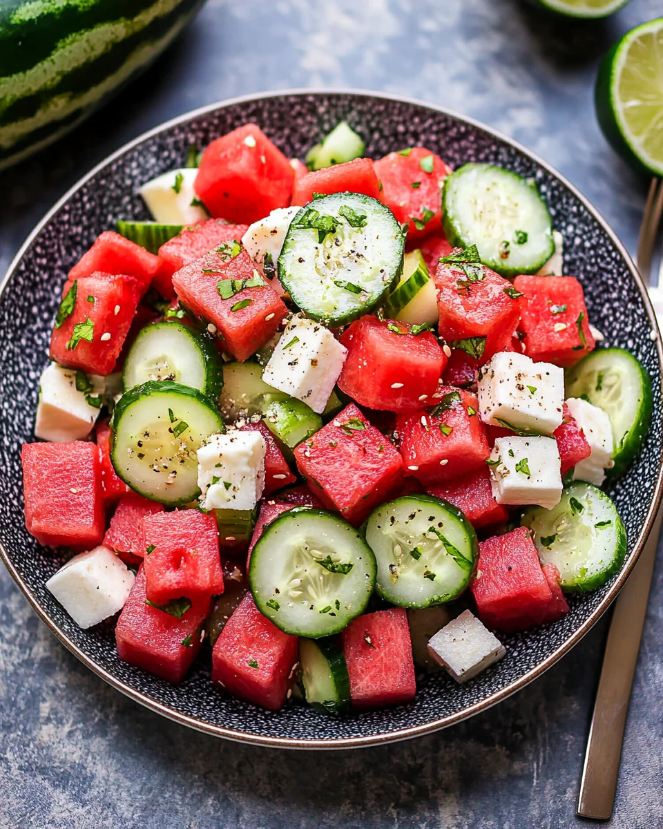 Watermelon Cucumber Salad Recipe