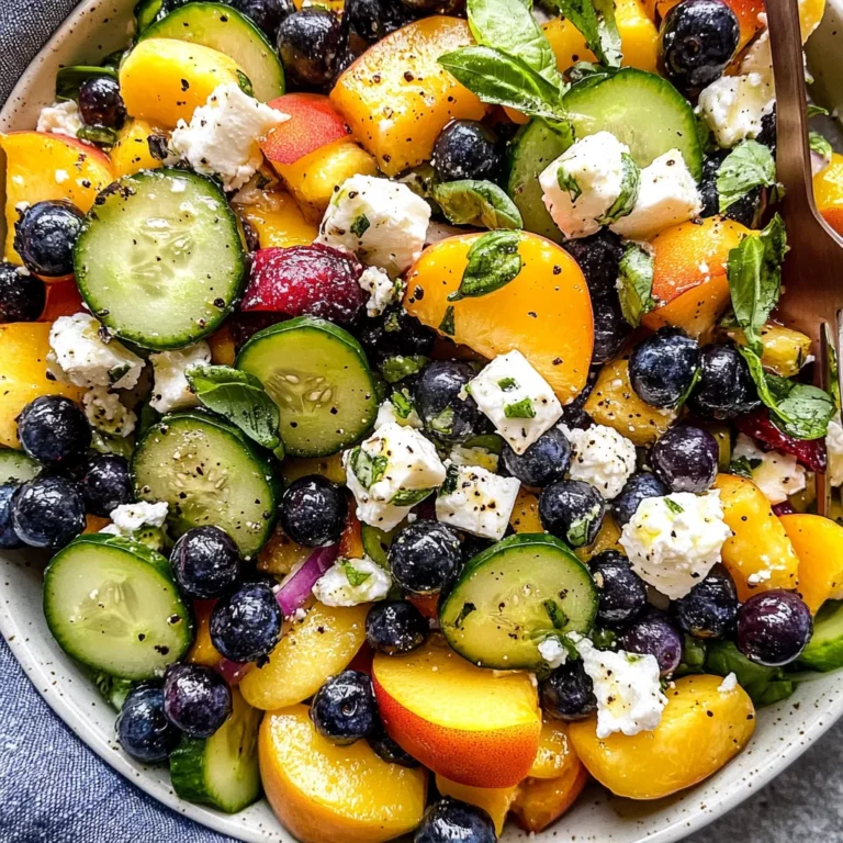 Blueberry Peach Feta Salad