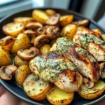 Chestnut Garlic Greek Chicken Alfredo with Sage Potatoes