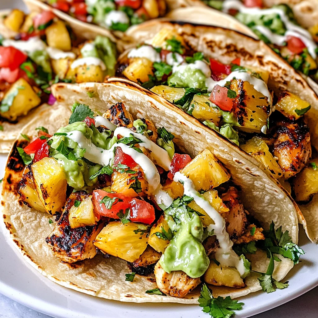 Chili Lime Chicken Tacos with Grilled Pineapple Salsa