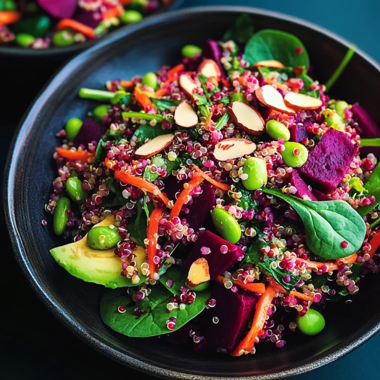 Colorful Beet Salad with Carrot, Quinoa & Spinach