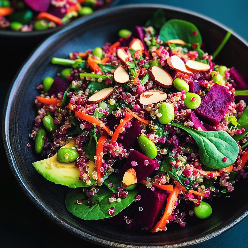 Colorful Beet Salad with Carrot, Quinoa & Spinach
