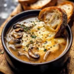 Creamy French Onion and Mushroom Soup.