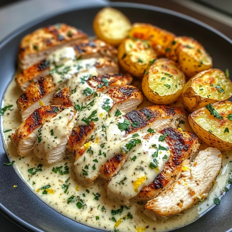 Creamy Lemon Herb Chicken Alfredo with Roasted Potatoes
