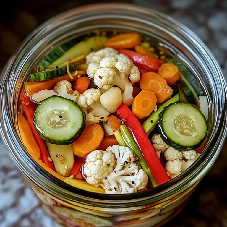 Crunchy Tangy Refrigerator Pickled Vegetables