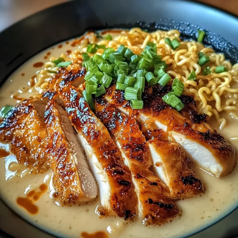 Fiery Chicken Ramen with Creamy Garlic Sauce
