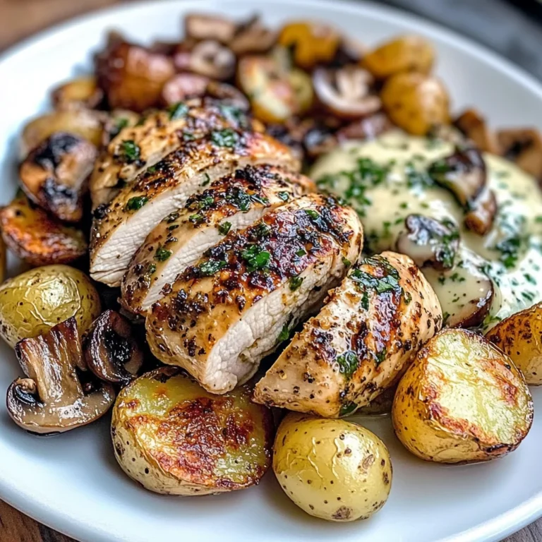 Greek Garlic Chicken with Rosemary Roasted Potatoes