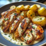 Greek Hot Honey Chicken Alfredo with Roasted Potatoes