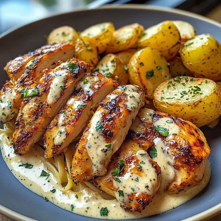 Greek Hot Honey Chicken Alfredo with Roasted Potatoes