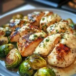 Hot Honey Garlic Chicken Alfredo with Brussels Sprouts