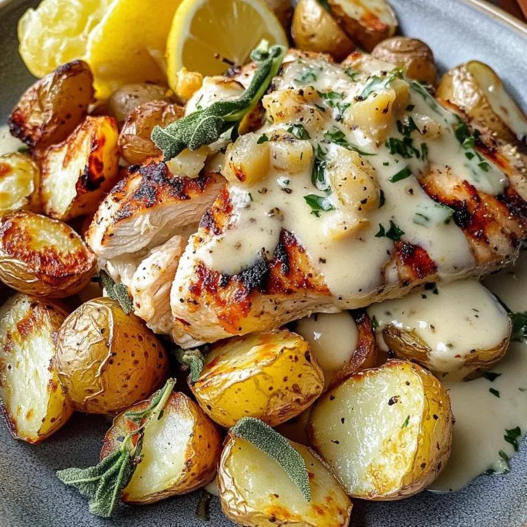 Lemon Chestnut Chicken Alfredo with Roasted Potatoes