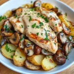 Lemon Garlic Chicken Alfredo with Mushrooms