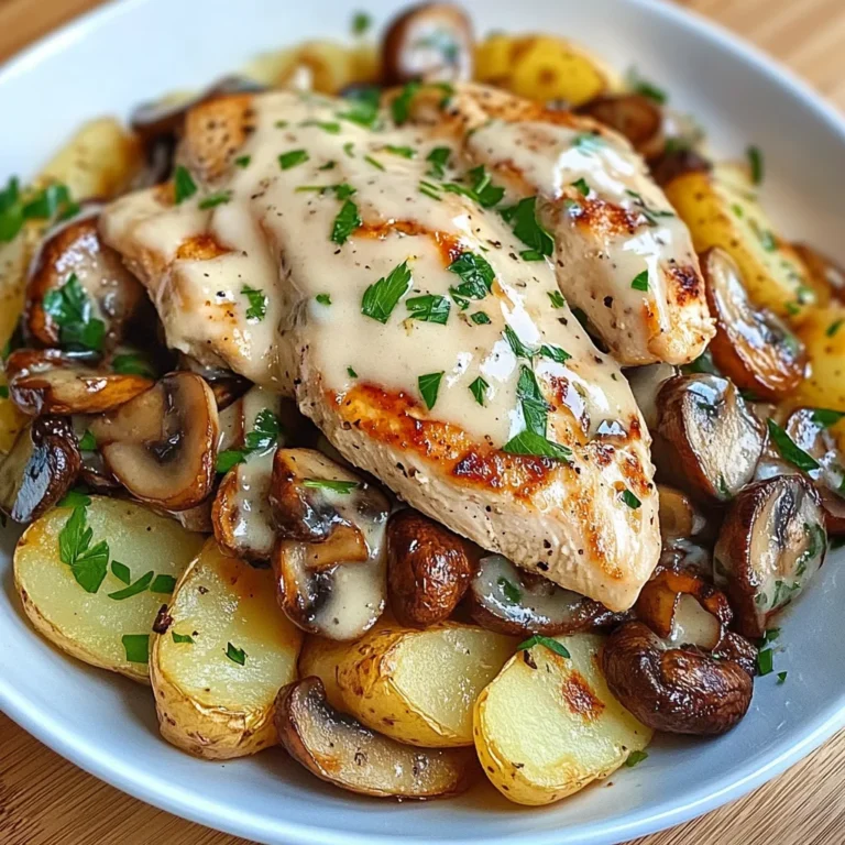 Lemon Garlic Chicken Alfredo with Mushrooms