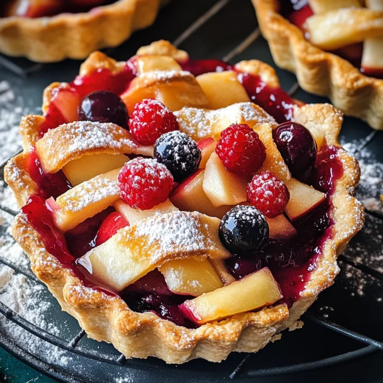 Mini Shortbread Pie with Berry & Apple Filling