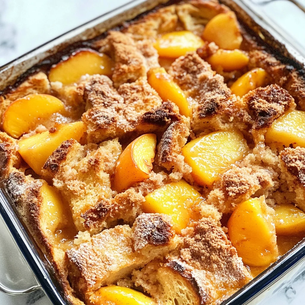 Peach Cobbler French Toast Bake