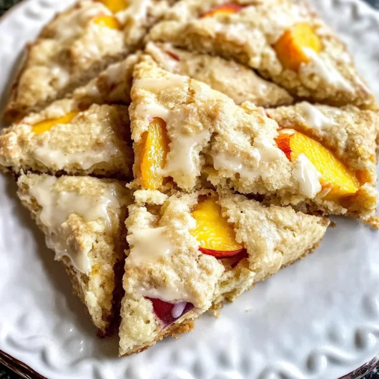 Peach Scones with Honey Vanilla Glaze