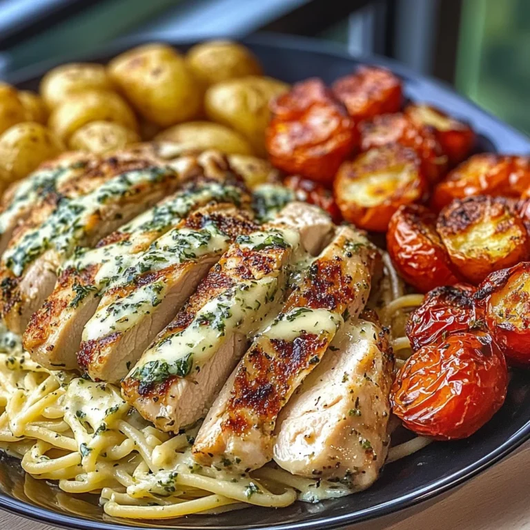 Tuscan Garlic Chicken Alfredo with Roasted Tomato Pesto