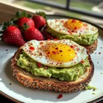 Avocado Egg Toast with Fresh Strawberries