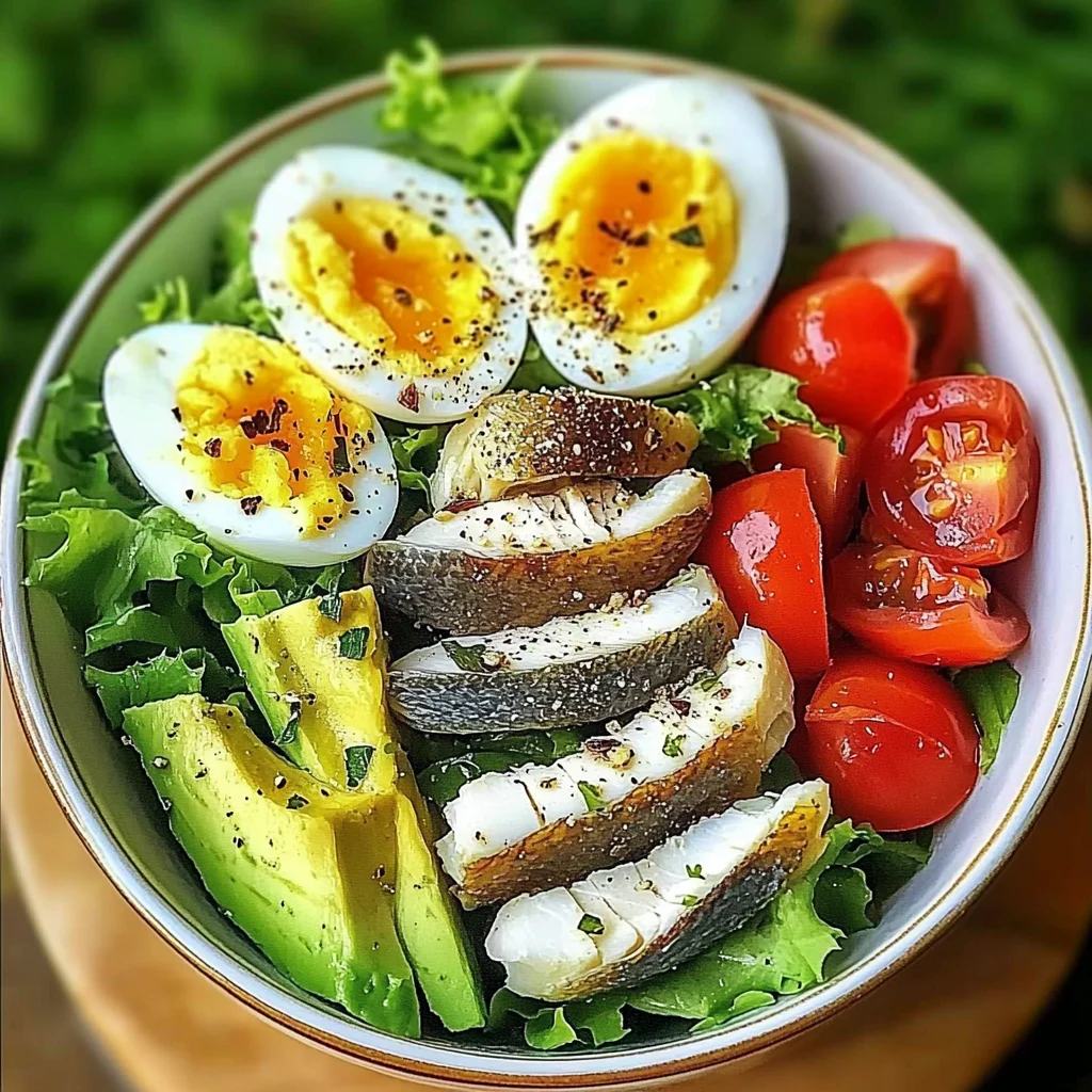 Avocado & Sardine Power Salad with Eggs