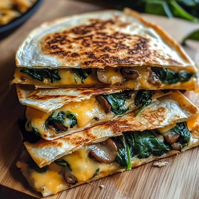 Baked Spinach Mushroom Quesadillas