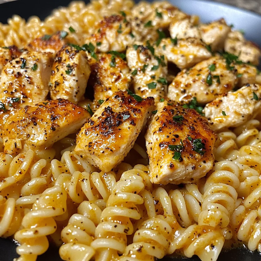 Cajun Chicken Rotini with Mozzarella Garlic Butter Sauce