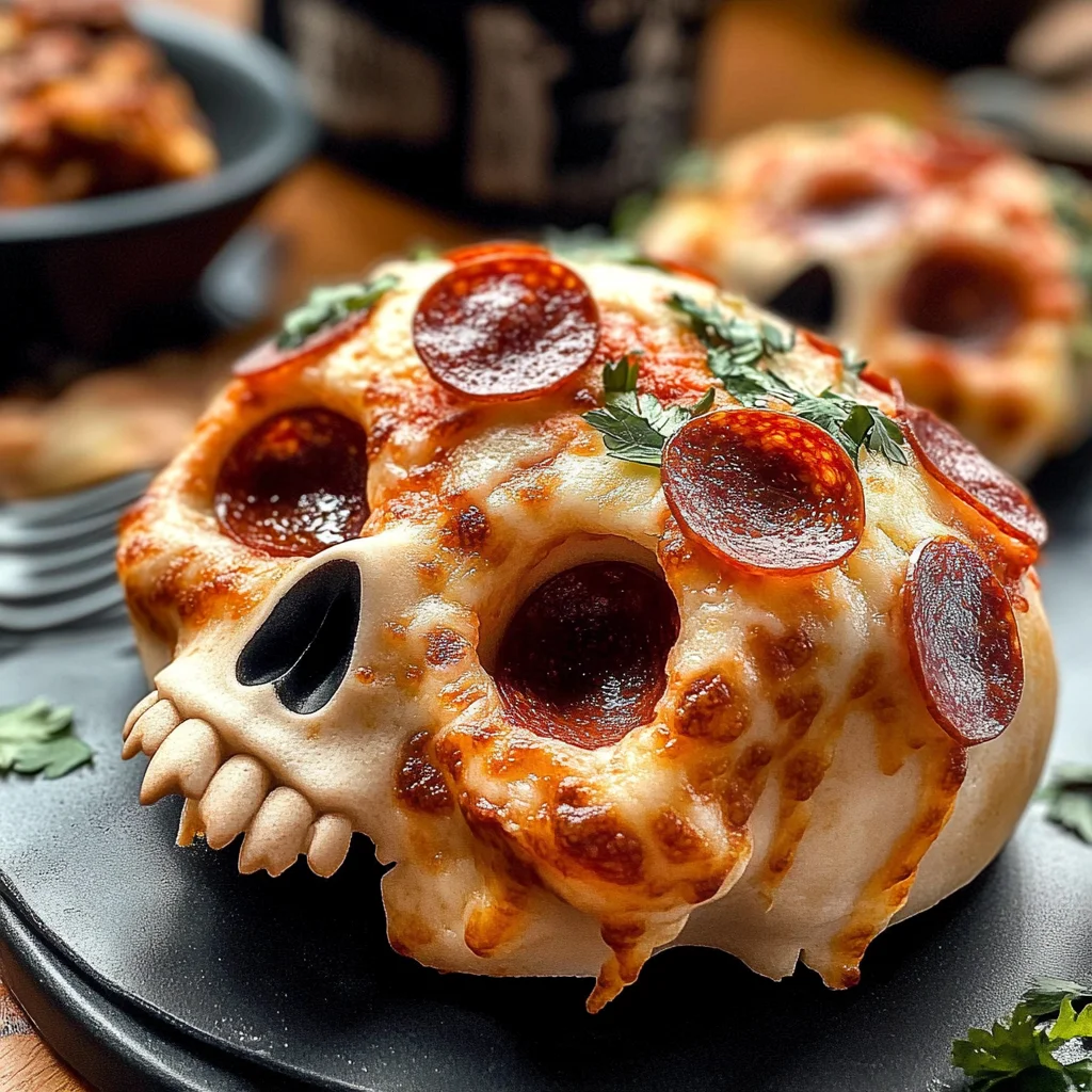 Cheesy Halloween Pizza Skulls