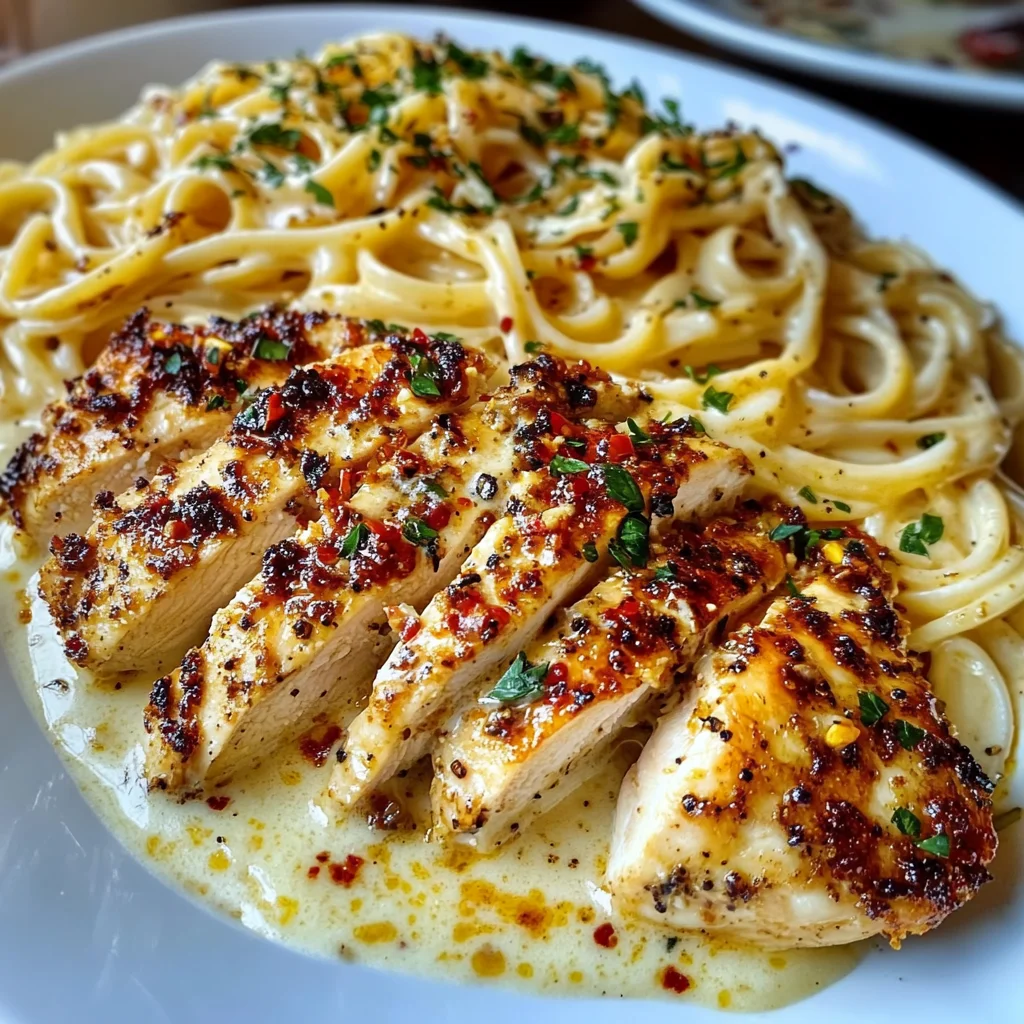 Creamy Mozzarella Chicken Linguine with Cajun Garlic Butter