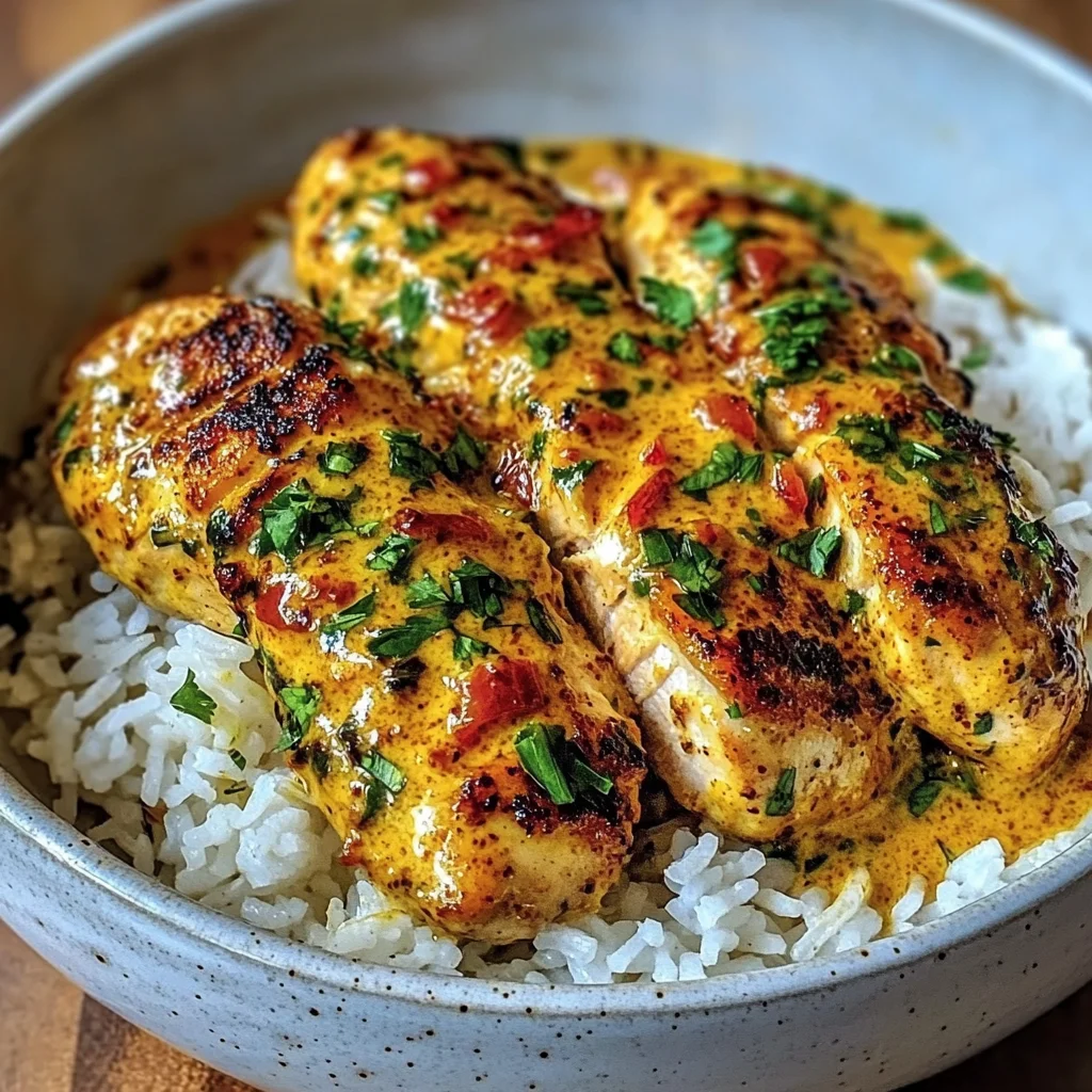 Creamy Peri-Peri Chicken Over Garlic Rice