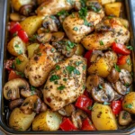 Garlic Herb Chicken with Mushrooms & Roasted Potatoes