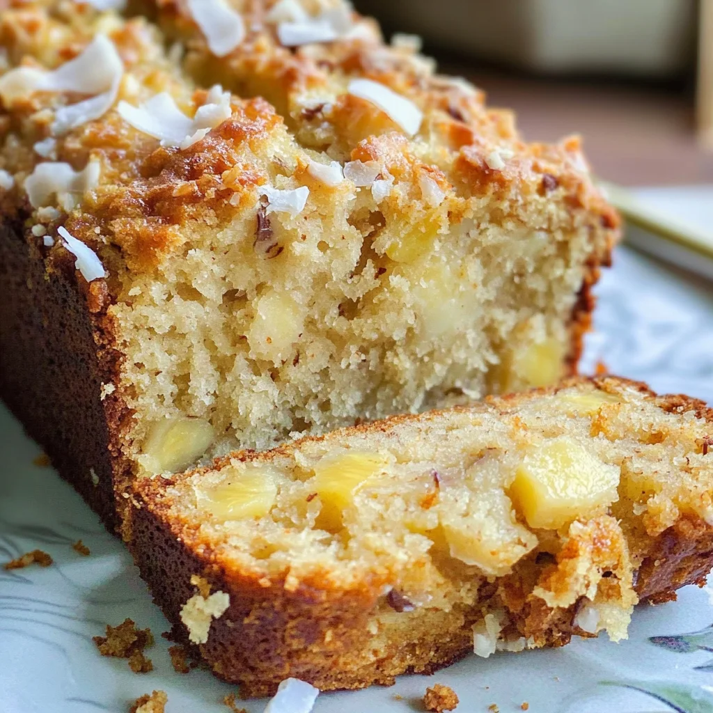 Hawaiian Banana Bread with Pineapple, Coconut & Macadamia Nuts