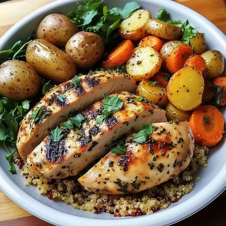 Herb Grilled Chicken with Roasted Potatoes, Carrots & Quinoa