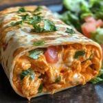 High Protein Low Calorie Cheesy Buffalo Chicken Burritos