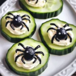 Keto Spider Cucumber Appetizer Bites