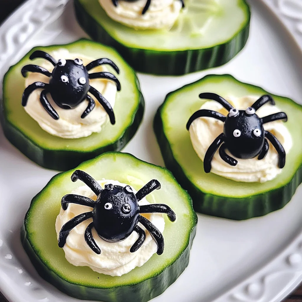 Keto Spider Cucumber Appetizer Bites