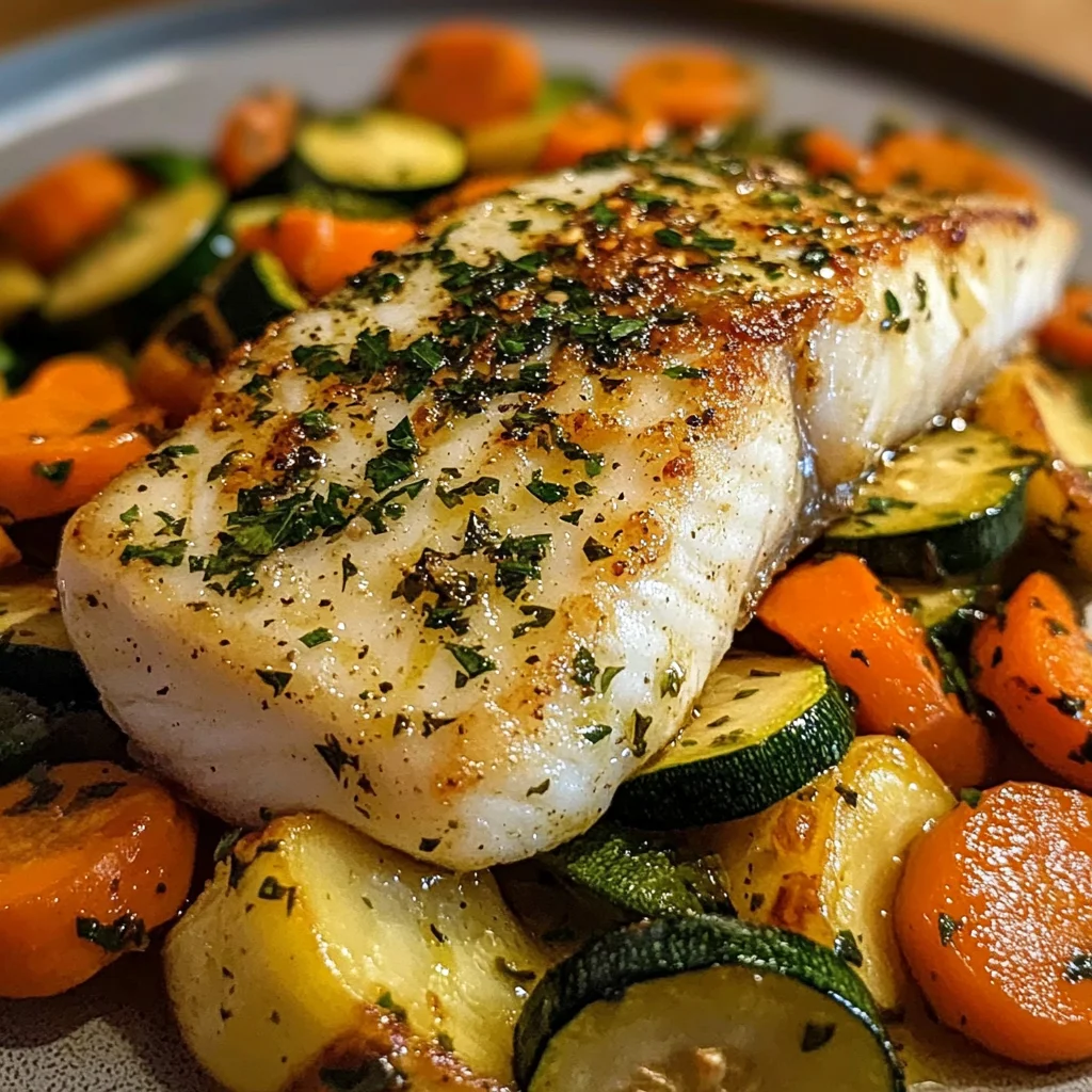 Lemon Herb White Fish with Sauted Vegetables